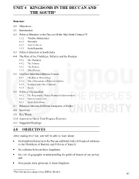 Unit 4 Kingdoms in the Deccan and the South*