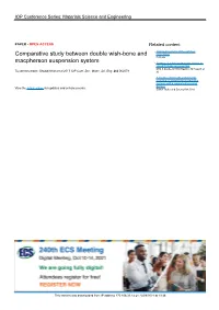 Comparative Study Between Double Wish-Bone and Macpherson Suspension System