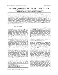 Leading Questions: a Categorization System Scott and Steward