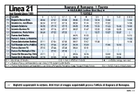 Linea 21 ◆ CO.E.R.BUS (Vettore Ricci Bus) ◆ (Per Google Linea 188) � FERIALE Zona Località § §,1,2 §,1,2 ✱✱§,6 § §,@ §,@,6 790 Bagnara Rocca Sforz