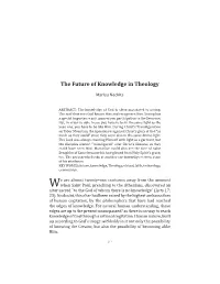 PDF the Future of Knowledge in Theology