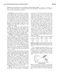 Rheology and Age of Lava Flows on Elysium Mons, Mars