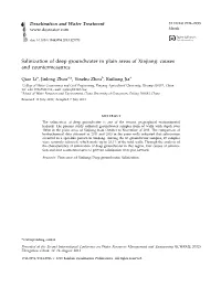 Salinization of Deep Groundwater in Plain Areas of Xinjiang: Causes and Countermeasures