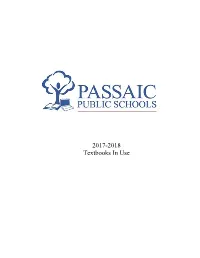 2017-2018 Textbooks in Use