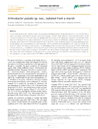 Arthrobacter Paludis Sp. Nov., Isolated from a Marsh