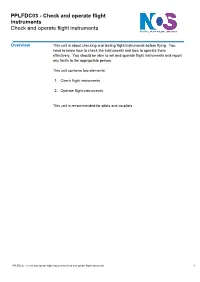 Check and Operate Flight Instruments Check and Operate Flight Instruments