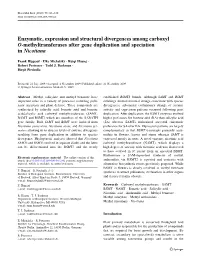 Enzymatic, Expression and Structural Divergences Among Carboxyl O-Methyltransferases After Gene Duplication and Speciation in Nicotiana