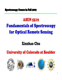 Fundamentals of Spectroscopy for Optical Remote Sensing