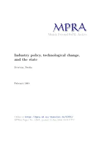 Industry Policy, Technological Change, and the State