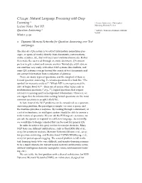 Natural Language Processing with Deep Learning Lecture Notes: Part Vii Question Answering 2 General QA Tasks