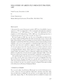 Nobel Lecture by Osamu Shimomura
