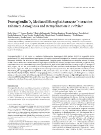 Prostaglandin D2-Mediated Microglia/Astrocyte Interaction Enhances Astrogliosis and Demyelination in Twitcher