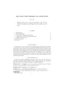 THE COMPACTNESS THEOREM and APPLICATIONS Contents 1