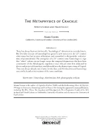 The Metaphysics of Crackle: Afrofuturism and Hauntology