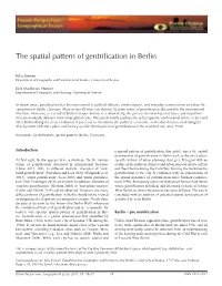 The Spatial Pattern of Gentrification in Berlin
