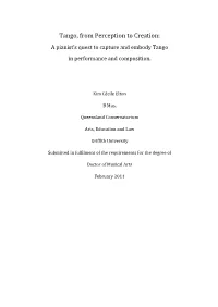 Thesis – the Piano, and the Essence of Tango