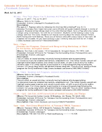 Calendar of Events for Tamaqua and Surrounding Areas (Tamaquaarea.Com) , Facebook Calendar