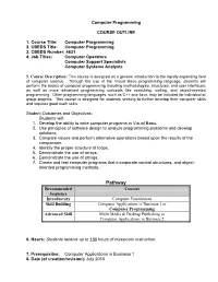 Course Outline Development