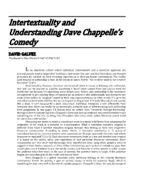 Intertextuality and Understanding Dave Chappelle's Comedy
