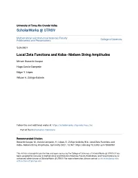 Local Zeta Functions and Koba–Nielsen String Amplitudes
