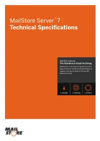 Mailstore Server 7 Technical Specifications