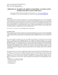 Perceptual Mapping of Green Consumers: an Innovative Market Segmentation Strategy