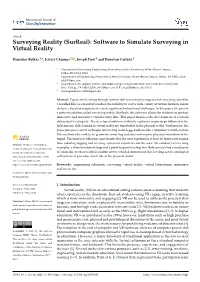 (Surreal): Software to Simulate Surveying in Virtual Reality