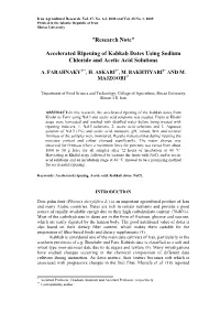 Accelerated Ripening of Kabkab Dates Using Sodium Chloride and Acetic Acid Solutions