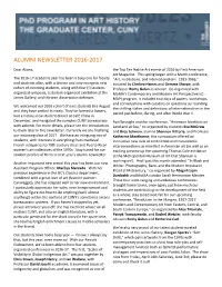 Alumni Newsletter 2016-2017