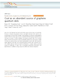 Coal As an Abundant Source of Graphene Quantum Dots