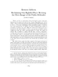 Keynote Address Reclaiming Our Rightful Place: Reviving the Hero Image of the Public Defender Jonathan A