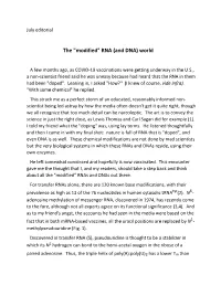 "Modified" RNA (And DNA) World