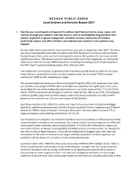 NEVADA PUBLIC RADIO Local Content and Services Report 2017