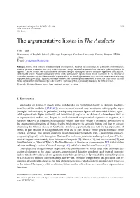 The Argumentative Litotes in the Analects