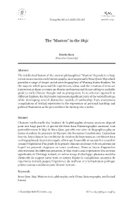 The “Masters” in the Shiji