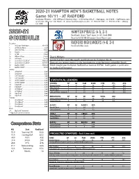 2020-21 Schedule
