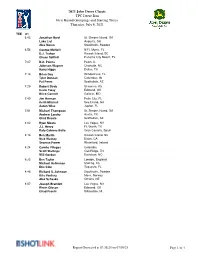 2021 John Deere Classic TPC Deere Run First Round Groupings and Starting Times Thursday, July 8, 2021