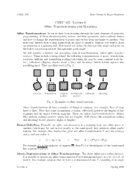 Affine Transformations and Rotations