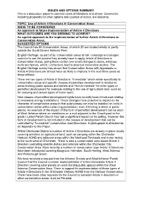 ISSUES and OPTIONS SUMMARY This Is a Discussion Paper to Canvass Views of Members and Others