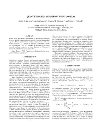 QUANTIFYING EEG SYNCHRONY USING COPULAS Satish G