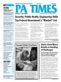 Security, Public Health, Engineering Skills Top Federal Government's