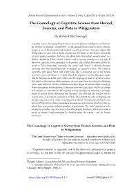 The Cosmology of Cognitive Science from Hesiod, Socrates, and Plato to Wittgenstein