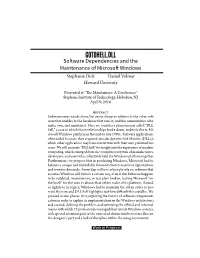 GOTOHELL.DLL: Software Dependencies and The