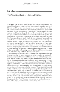 Introduction the Changing Face of Islam in Bulgaria