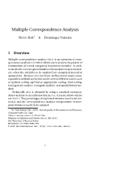 Multiple Correspondence Analysis