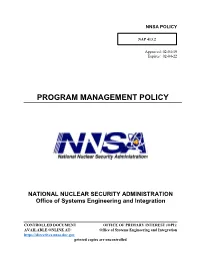Program Management Policy