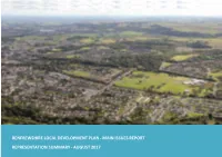 Renfrewshire Main Issues Report 2017 Consultation – Summary of Representations