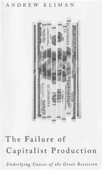 The Failure of Capitalist Production