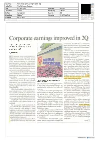 Corporate Earnings Improved in 2Q