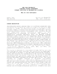 Course Description and Syllabus